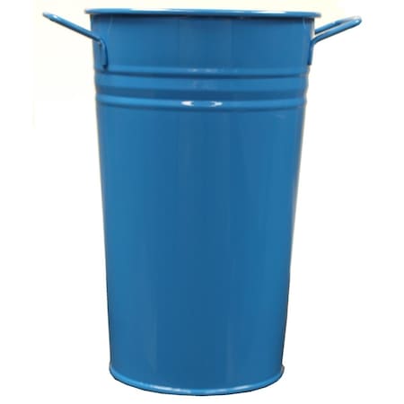 Houston International Trading Houston International Trading 8300E B Enameled Galvanized Vase; Blue 8300E B